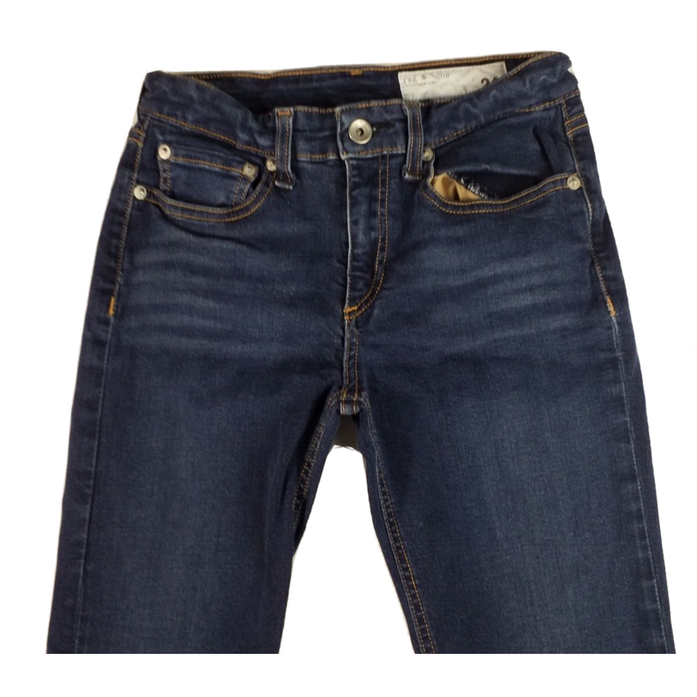 Rag & Bone Blue Mid Rise Skinny Jeans | Size 24 | Stretch Denim